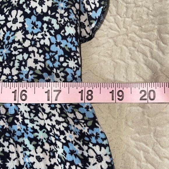 Sonmer‎ Womens Floral Long Sleeve Ruffle Trim Maxi Dress Blue Multi Small NWT - Picture 10 of 11